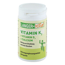 Abbildung: Vitamin K2 + D3+Calcium Kapseln 60 St, Kapseln PZN 12413931 