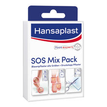 Abbildung: HANSAPLAST Blasenpflaster SOS Mix Pack 6 St, Pflaster PZN 12421563 
