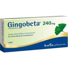 Abbildung: Gingobeta 240 mg Filmtabletten 30 St, Filmtabletten PZN 12461692 