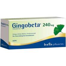 Abbildung: Gingobeta 240 mg Filmtabletten 60 St, Filmtabletten PZN 12461700 