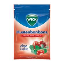 Abbildung: Wick Wildkirsche & Eukalyptus Bonbons ohne Zucker Btl 72 g, Bonbons PZN 12595352 