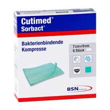 Abbildung: CUTIMED Sorbact Kompressen 4x6 cm 6 St, Kompressen PZN 12596239 