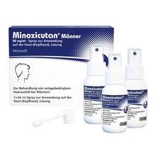 Abbildung: Minoxicutan Männer 50 mg / ml Spray 3X60 ml, Lösung PZN 12724795 