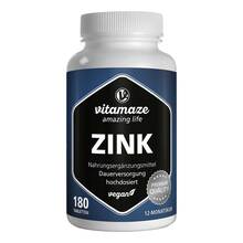Abbildung: Zink 25 mg hochdosiert vegan Tabletten 180 St, Tabletten PZN 12741486 