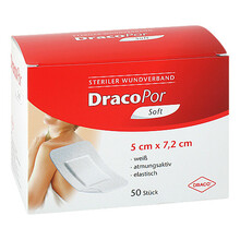 Abbildung: Dracopor Wundverband 5x7,2 cm steril 50 St, Pflaster PZN 12749097 