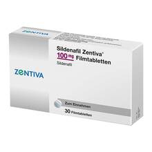Abbildung: Sildenafil Zentiva 100 mg Filmtabletten 30 St, Filmtabletten PZN 12902340