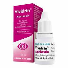 Abbildung: Vividrin Azelastin 0,5 mg / ml Augentropfen 6 ml, Augentropfen PZN 12910546 