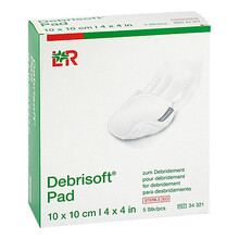 Abbildung: Debrisoft Pad 10x10 cm steril 5 St, Kompressen PZN 13155158 
