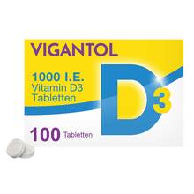 Abbildung: Vigantol 1.000 I.E. Vitamin D3 Tabletten 100 St, Tabletten PZN 13155684 
