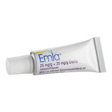Abbildung: Emla 25 mg / g +   25 mg/g Creme + 2 Tegaderm  Pflaster  5 g, Creme PZN 13231250 