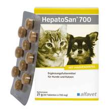 Abbildung: Hepatosan 700 Diät-Erg.Futterm.Tab.für Hund / Katze 30 St, Tabletten PZN 13501057 