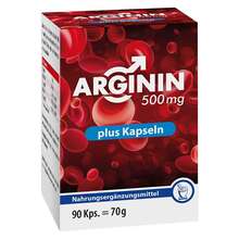 Abbildung: Arginin 500 mg Plus Kapseln 90 St, Kapseln PZN 13579817 