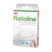 Abbildung: RATIOLINE Wundverband 7x5 cm steril 5 St, Verband PZN 13582972 
