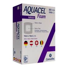 Abbildung: AQUACEL Foam adhäsiv 10x10 cm Verband 10 St, Verband PZN 13588868 