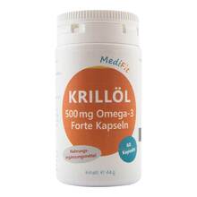 Abbildung: Krillöl 500 mg Omega-3 Forte Kapseln Medifit 60 St, Kapseln PZN 13657670 