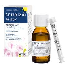 Abbildung: Cetirizin Aristo Allergiesaft 1 mg / ml Lösung zum Einnehmen  75 ml, Lösung zum Einnehmen PZN 13714511 