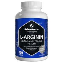 Abbildung: L-Arginin 750 mg hochd. + Piperin+Vitamine Kapseln 360 St, Kapseln PZN 13815324 