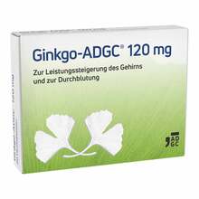 Abbildung: Ginkgo Adgc 120 mg Filmtabletten 20 St, Filmtabletten PZN 13820383 