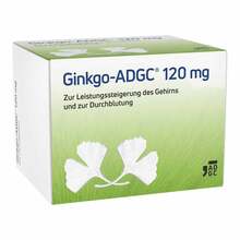 Abbildung: Ginkgo Adgc 120 mg Filmtabletten 120 St, Filmtabletten PZN 13820414 