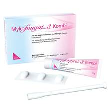 Abbildung: Mykofungin 3 Kombi 200 mg Vaginaltab. + 10 mg / g Cre. 1 P, Kombipackung PZN 13832268 
