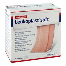 Abbildung: LEUKOPLAST soft Pflaster 6 cmx5 m Rolle 1 St, Pflaster PZN 13838408 