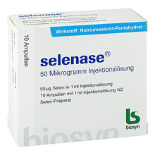 Abbildung: Selenase 50 Mikrogramm Injektionslösung 10X1 ml, Injektionslösung PZN 13865799 