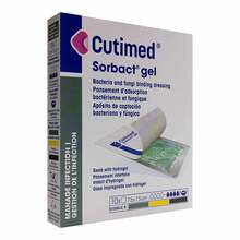 Abbildung: CUTIMED Sorbact Gel Kompressen 7,5x7,5 cm 10 St, Kompressen PZN 13881019 