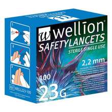Abbildung: Wellion Safetylancets 23 G Sicherheitseinmallanz. 100 St, Lanzetten PZN 13928548 