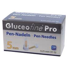 Abbildung: Gluceofine Pro Pen-Nadeln 31 G 0,25x5 mm 100 St, Kanüle PZN 14006153 