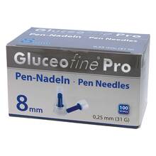 Abbildung: Gluceofine Pro Pen-Nadeln 31 G 0,25x8 mm 100 St, Kanüle PZN 14006176 