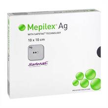 Abbildung: MEPILEX Ag Schaumverband 10x10 cm steril 5 St, Verband PZN 14018512 