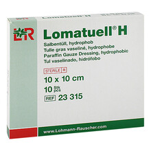 Abbildung: LOMATUELL H Salbentüll 10x10 cm steril 10 St, Verband PZN 14133868 