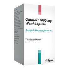 Abbildung: Omacor 1.000 mg Weichkapseln 100 St, Weichkapseln PZN 14140093 
