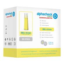 Abbildung: ALPHACHECK comfort Sicherheitslanzett.26 Gx1,6 mm 100 St, Lanzetten PZN 14140354 