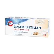 Abbildung: Emser Pastillen Halstabletten mit Ingwer zuckerfrei 30 St, Lutschtabletten PZN 14145736 