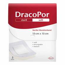 Abbildung: Dracopor Wundverband 15x15 cm steril 5 St, Pflaster PZN 14167488 