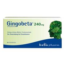 Abbildung: Gingobeta 240 mg Filmtabletten 50 St, Filmtabletten PZN 14259724 