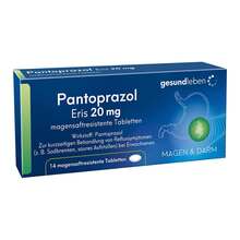 Abbildung: Pantoprazol Eris 20 mg magensaftresistent Tabletten 14 St, Tabletten magensaftresistent PZN 14289464 