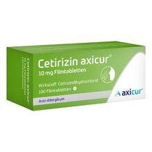 Abbildung: Cetirizin axicur 10 mg Filmtabletten 100 St, Filmtabletten PZN 14293520 