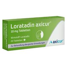 Abbildung: Loratadin axicur 10 mg Tabletten 20 St, Tabletten PZN 14293767 