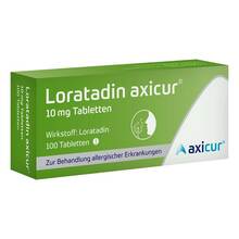 Abbildung: Loratadin axicur 10 mg Tabletten 100 St, Tabletten PZN 14293796 