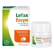 Abbildung: Lefax Enzym Kautabletten 20 St, Kautabletten PZN 14329979 