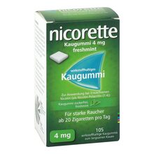 Abbildung: Nicorette Kaugummi 4 mg freshmint 105 St, Kaugummi PZN 14417086 