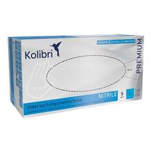 Abbildung: Kolibri Premium U.Hands.Nitril unsteril pf S blau 100 St, Handschuhe PZN 15198982 