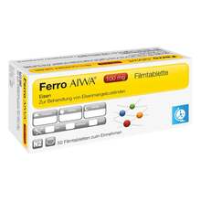 Abbildung: Ferro Aiwa 100 mg Filmtabletten 50 St, Filmtabletten PZN 15250375 