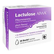 Abbildung: Lactulose Aiwa Pflaumenaroma 10 g / 15 ml Lösung zum Einn 20X15 ml, Lösung zum Einnehmen PZN 15253557 