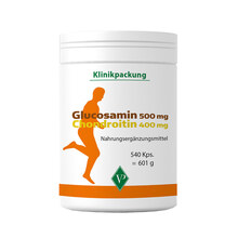 Abbildung: Glucosamin 500 mg + Chondroitin 400 mg Kapseln 540 St, Kapseln PZN 15307046 