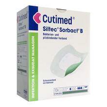 Abbildung: Cutimed Siltec Sorbact PU-Verband 7,5x7,5 cm 10 St, Kompressen PZN 15378483 