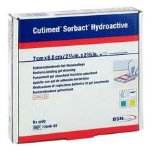 Abbildung: CUTIMED Sorbact Hydroactive Kompressen 7x8,5 cm 10 St, Kompressen PZN 15378543 