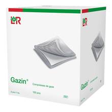 Abbildung: GAZIN Mullkomp.10x10 cm unsteril 8fach Op 100 St, Kompressen PZN 15378572 